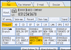 Illustration de l'écran du panneau de commande