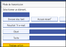 Illustration de l'écran du panneau de commande