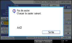 Illustration de l'écran du panneau de commande