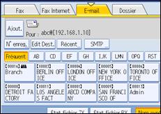 Illustration de l'écran du panneau de commande