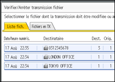 Illustration de l'écran du panneau de commande