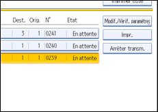 Illustration de l'écran du panneau de commande