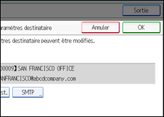 Illustration de l'écran du panneau de commande