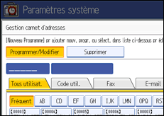 Illustration de l'écran du panneau de commande