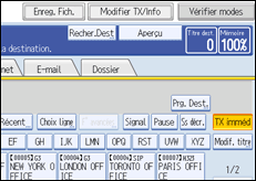 Illustration de l'écran du panneau de commande