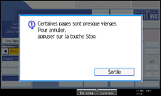 Illustration de l'écran du panneau de commande