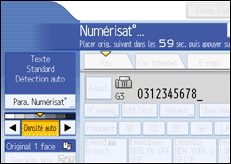 Illustration de l'écran du panneau de commande