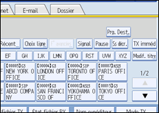 Illustration de l'écran du panneau de commande