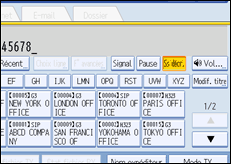 Illustration de l'écran du panneau de commande