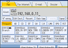Illustration de l'écran du panneau de commande