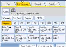Illustration de l'écran du panneau de commande