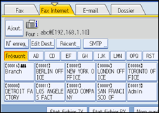Illustration de l'écran du panneau de commande