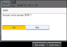 Illustration de l'écran du panneau de commande