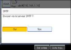 Illustration de l'écran du panneau de commande