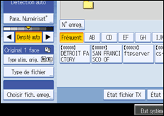 Illustration de l'écran du panneau de commande