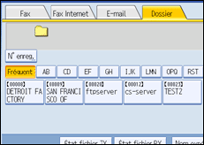 Illustration de l'écran du panneau de commande