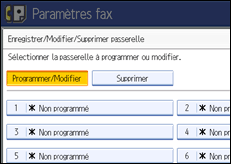 Illustration de l'écran du panneau de commande