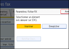Illustration de l'écran du panneau de commande