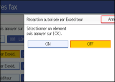 Illustration de l'écran du panneau de commande
