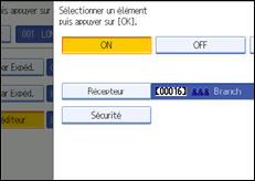 Illustration de l'écran du panneau de commande