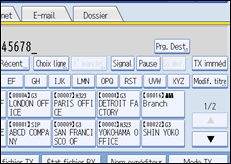 Illustration de l'écran du panneau de commande