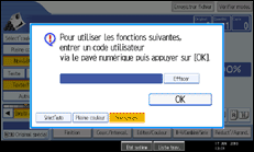 Illustration de l'écran du panneau de commande