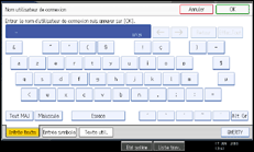 Illustration de l'écran du panneau de commande