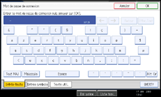 Illustration de l'écran du panneau de commande