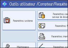 Illustration de l'écran du panneau de commande