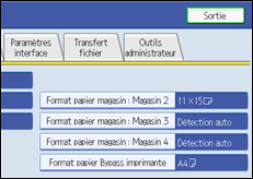 Illustration de l'écran du panneau de commande