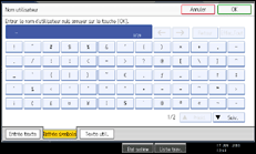 Illustration de l'écran du panneau de commande