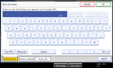 Illustration de l'écran du panneau de commande