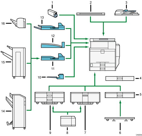 Illustration des options externes avec numérotation