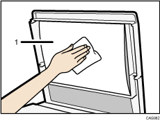 Illustration du cache de la vitre d'exposition numérotée