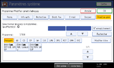 Illustration de l'écran du panneau de commande