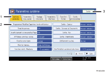 illustration de l'utilisation de l'écran LCD (illustration avec légende numérotée)