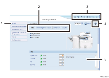 Illustration de l'écran du navigateur Web Illustration avec légende numérotée