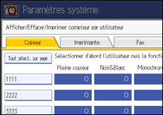 Illustration de l'écran du panneau de commande
