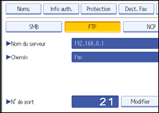 Illustration de l'écran du panneau de commande