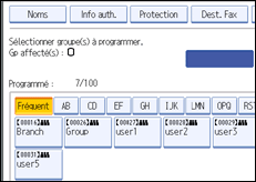 Illustration de l'écran du panneau de commande