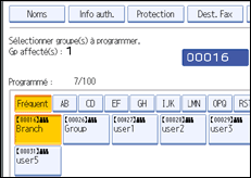 Illustration de l'écran du panneau de commande