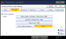 Illustration de l'écran du panneau de commande