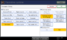 Illustration de l'écran du panneau de commande