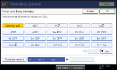 Illustration de l'écran du panneau de commande