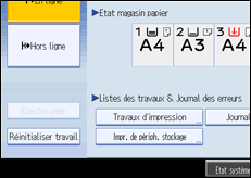 Illustration de l'écran du panneau de commande