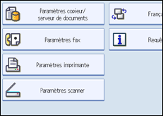 Illustration de l'écran du panneau de commande