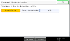 Illustration de l'écran du panneau de commande