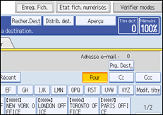 Illustration de l'écran du panneau de commande