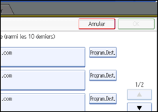 Illustration de l'écran du panneau de commande
