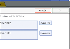 Illustration de l'écran du panneau de commande